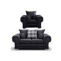 Verona Scatter Black Fabric 2+1 Seater Sofa Set