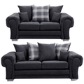 Verona Scatter Black Fabric 3+2 Seater Sofa Set
