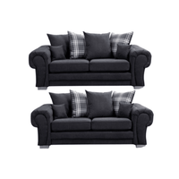 Verona Scatter Black Fabric 3+3 Seater Sofa Set